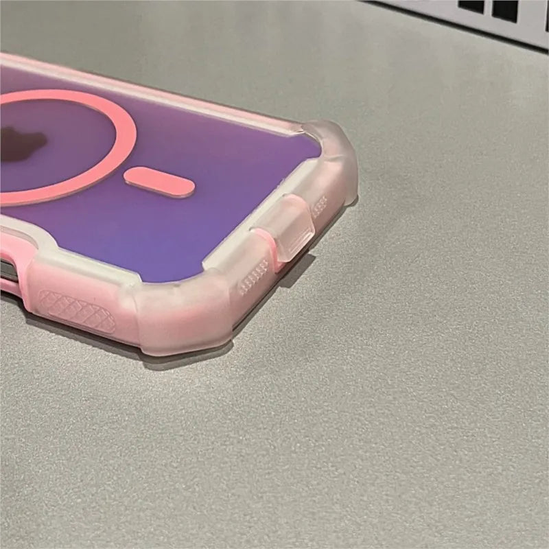 Heavy-Duty Hard PC Reflective Case For iPhone 17 16 15 14 13 Pro Max Plus Magnectic Wireless Charging Protective Defender Cover