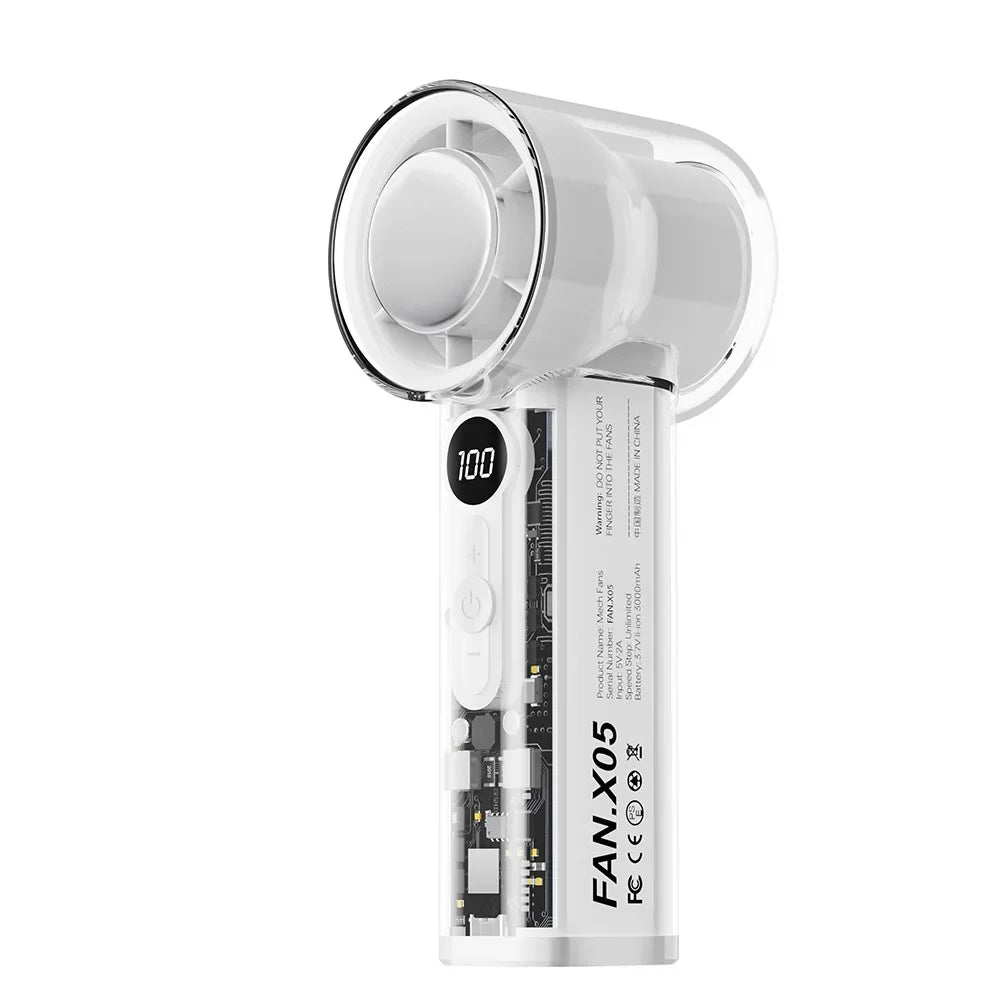 Semiconductor Refrigeration High-speed Handheld Electric Fan 3000mAh USB Portable Rechargeable Outdoor Small Fan