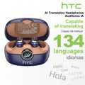HTC NE79 TWS Wireless Bluetooth Earphones: AI Translator Earbuds Noise Cancellation Long Battery Life Premium Audio Headphones