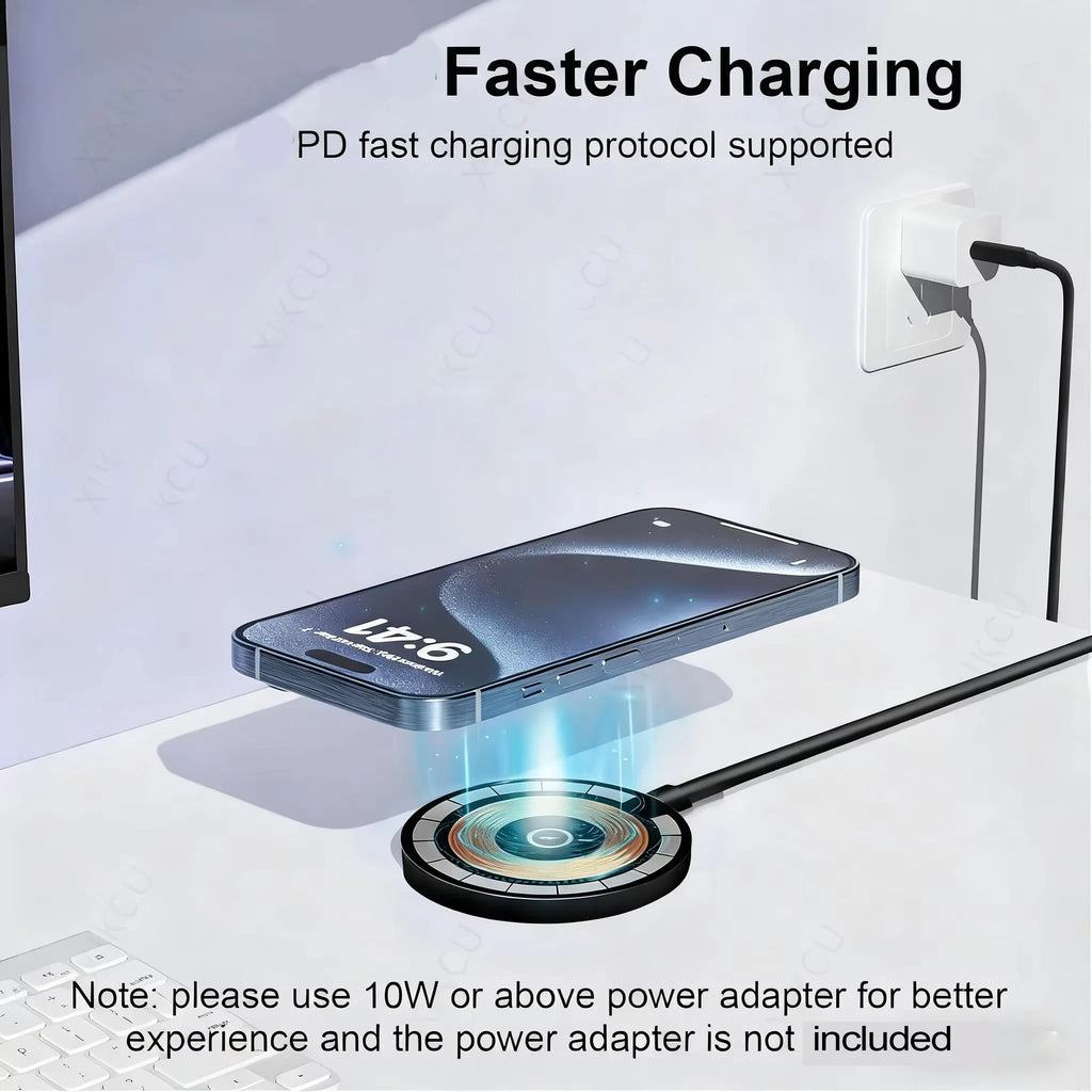 15W Magnetic Phone Wireless Charger Pad For Magsafe iPhone 16/16Pro Max 15 14 13 12 Samsung AiPods Pro 3 Fast Charging Station