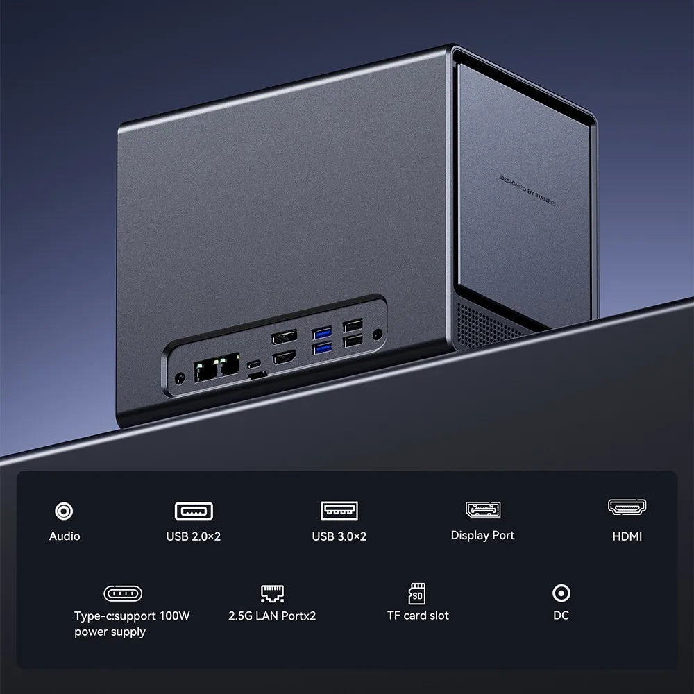 AOOSTAR WTR Pro Mini PC , Ryzen 7 5825U*4.5 GHz, Radeon Graphics, DDR4-3200 SODIMM, Dual 2.5Gbps LAN ports, BT 5.2