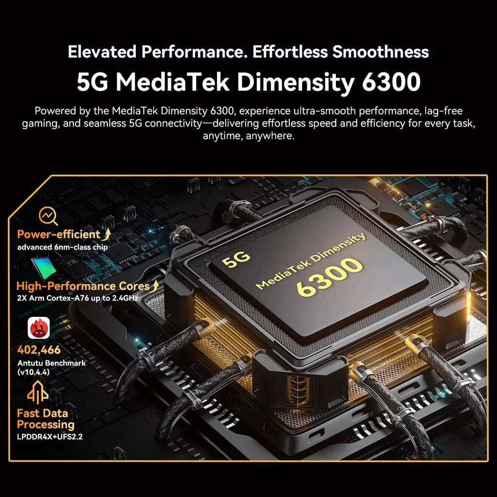 BLACKVIEW BL7000 5G AI Rugged Phone Deepseek GPT Android 15 Smartphone, 6.78" HD+2.4K Display 120Hz, 8GB RAM 256GB, 7500Amh