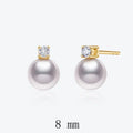 Senlissi-New Fashion 6A Lofty 8-12mm Freshwater Pearl Stud 18k Earrings for Women S925 Sterling Silver Jewelry Girlfriend Gifts