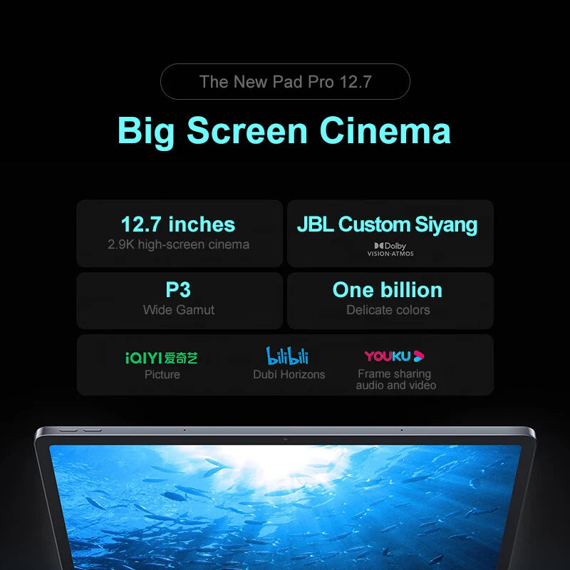 Lenovo Xiaoxin Pad Pro 12.7 2025  Full Eye-Care Screen Tablet for Entertainment, Office Work & Study, Powered by Dimensity 8300