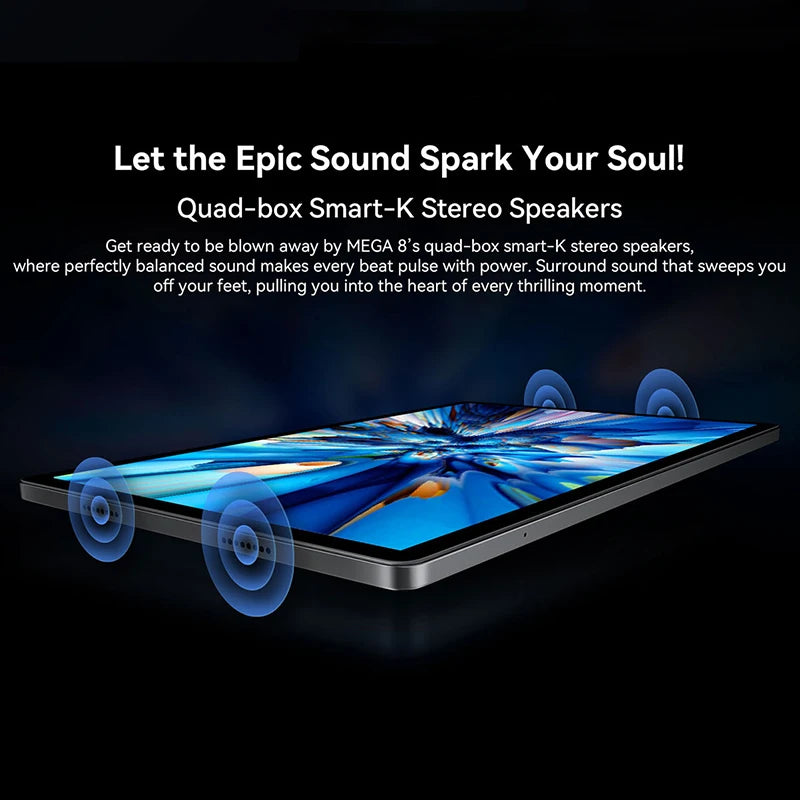 【World premiere】Blackview MEGA 8 Tablet 13 inch FHD+ 90Hz Display 11000mAh  AI Android 15 50Mp Camera 4 BOX Speakers 4G Pad PC