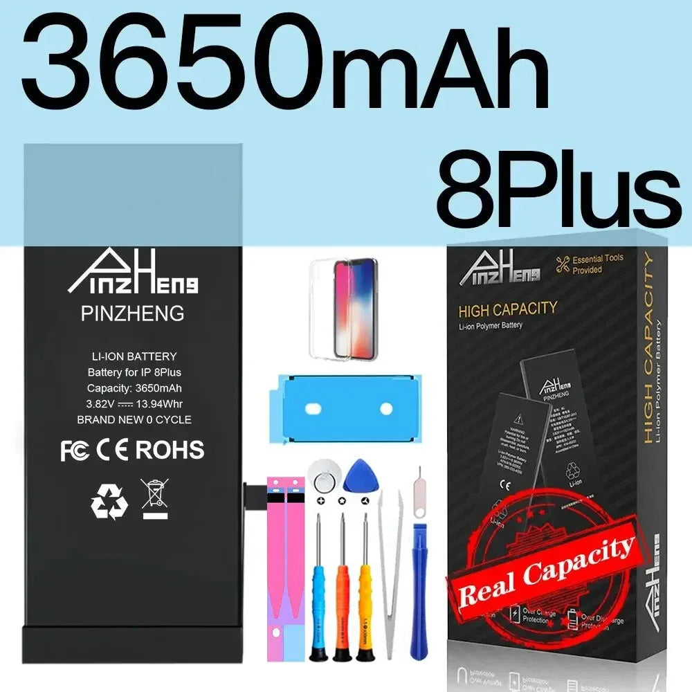 PINZHENG Real High Capacity Battery For iPhone 5S SE 6 6S 7 8 Plus X Xr Xs Max Phone Replacement Bateria Warranty One Year