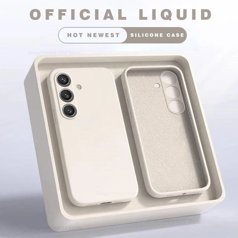 S26 S25 Ultra Case Square Liquid Silicone Phone Case For Samsung Galaxy S26 S25 S24 S23 S22 Ultra Plus S26Ultra Cases Soft Cover