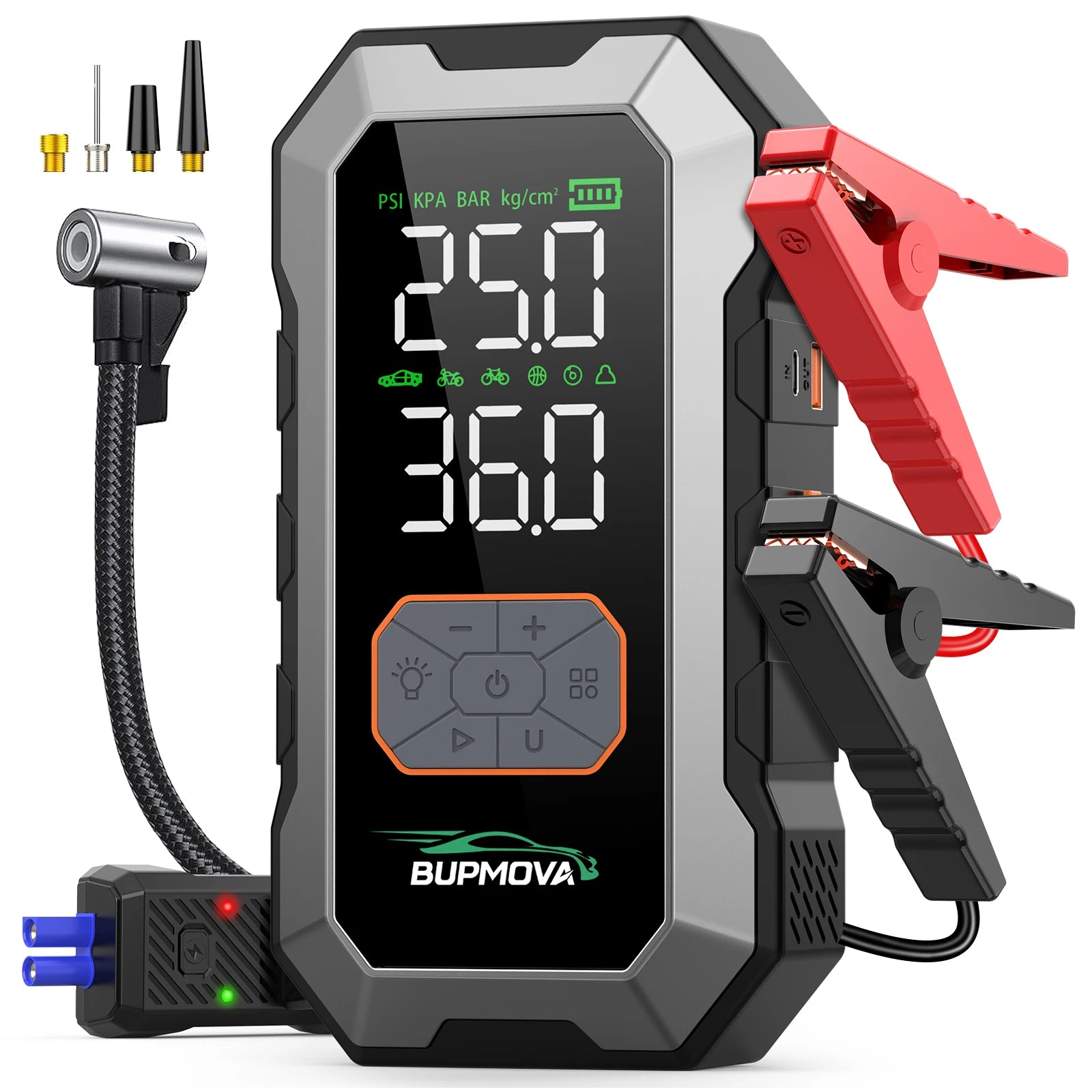 150PSI Air Pump Car Battery Emergency Boosters ,7000A/1500A PEAK Car Jump Starter Power Bank ,Portable Starting Device Car Starter New,Cars with USB Ports And LED Flashlight, Portable Car Jump Starter, Battery Jump Starter, E
