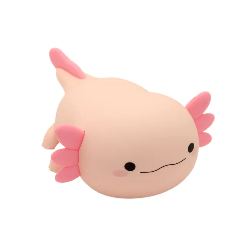 Cute Axolotl Night Light Silicone Nursery Sleeping Lamp Touch Control Nightlights USB Rechargeable Table Lamp for Baby Child