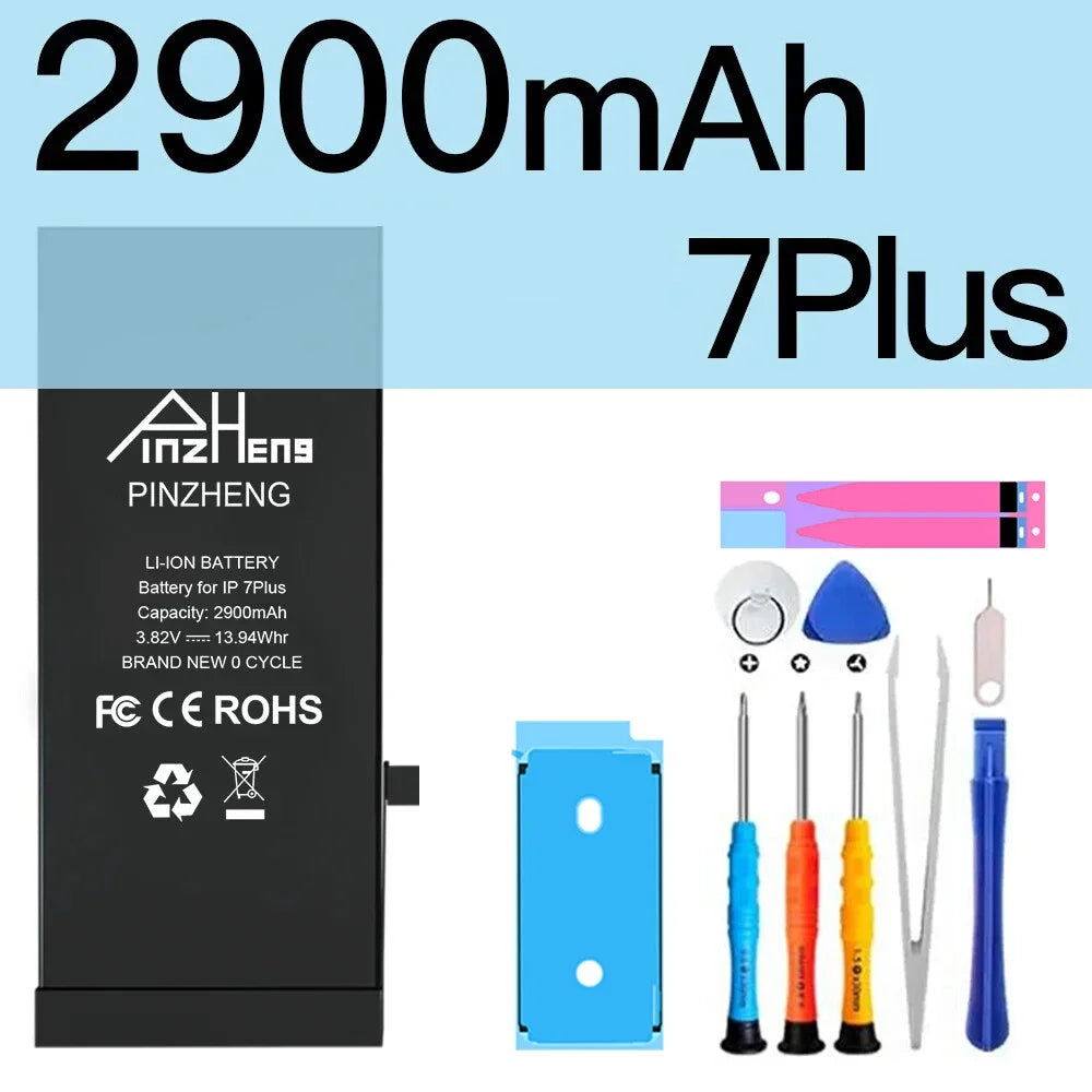 PINZHENG Real High Capacity Battery For iPhone 5S SE 6 6S 7 8 Plus X Xr Xs Max Phone Replacement Bateria Warranty One Year