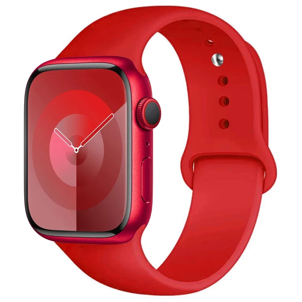 Silicone Band For Apple Watch strap 44mm 45mm 40mm 41mm 42-46mm 49mm sport bracelet iwatch series 11-10-9-8 7 6 5 4 SE-Ultra 2/3