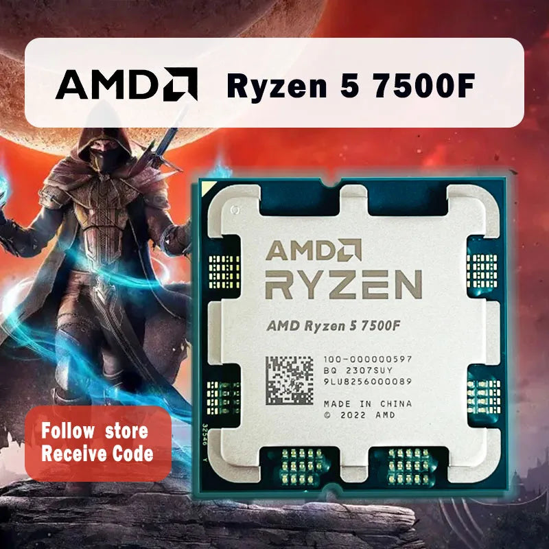 【Brand+】AMD Ryzen 5 7500F R5 7500F 3.7GHz 6-Core 12-Thread CPU Processor 5NM L3=32M 100-000000597 Socket AM5 Without cooler
