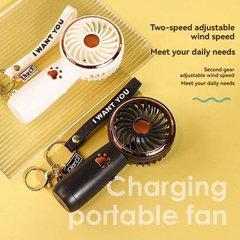 2025 Summer New Mini Mini Fan Cute Cartoon Portable Charging USB Handheld Fan Student Outdoor Fan  bladeless fan ceiling fan