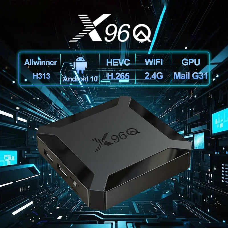 Hot X96Q Android 10.0 Fast Smart TV BOX 2GB 16GB Allwinner H313 Quad Core 4K 2.4G Wifi Set top box 1G8G Media Player