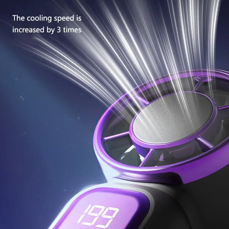 Lenovo Ultra-Quiet Fan Powerful Wind Summer Super Mini USB Rechargeable Quiet Digital DisplayHigh Speed Pocket Fan New