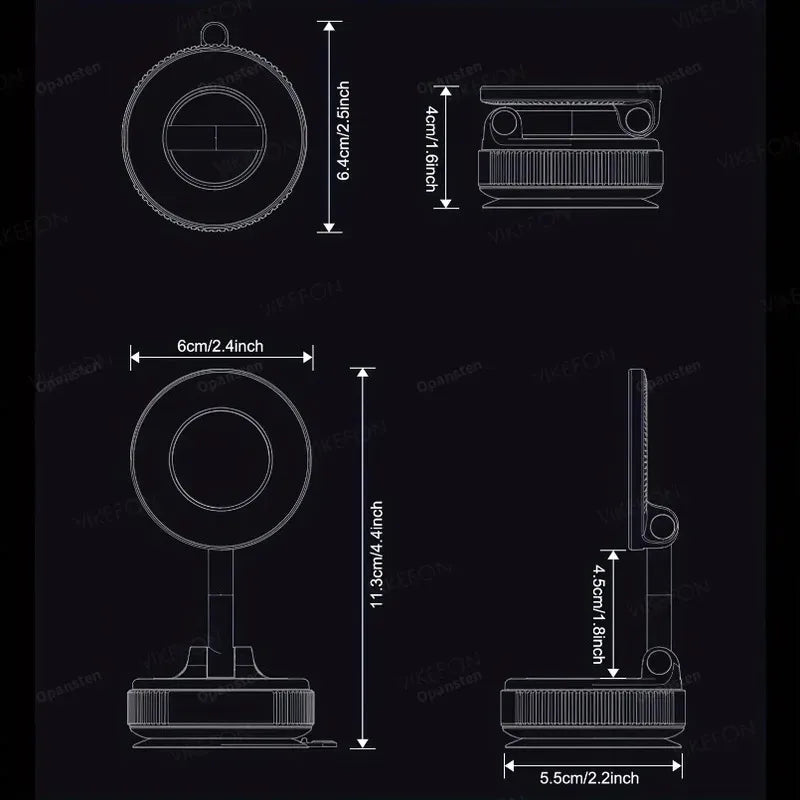 Car Mount Electric Vacuum Magnetic Holder Foldable Strong Suction Stand For Cell Phone For iphone 12 13 14 15 16 Live Streaming