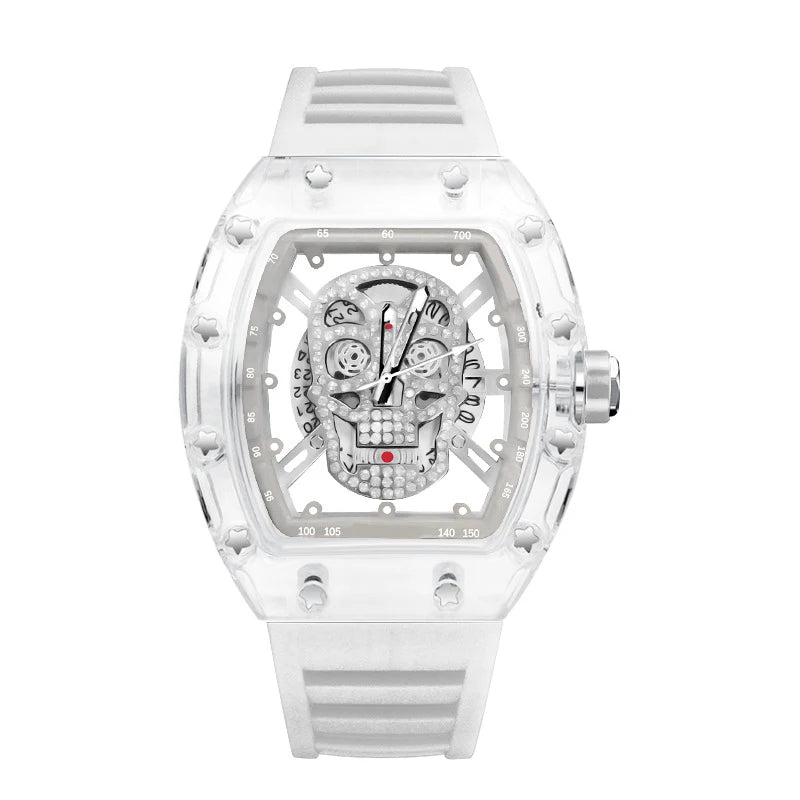 Luxury Quartz Men’s Wristwatch  Male Watch for Man Watches Trend Transparent Ghost Head Waterproof Skull