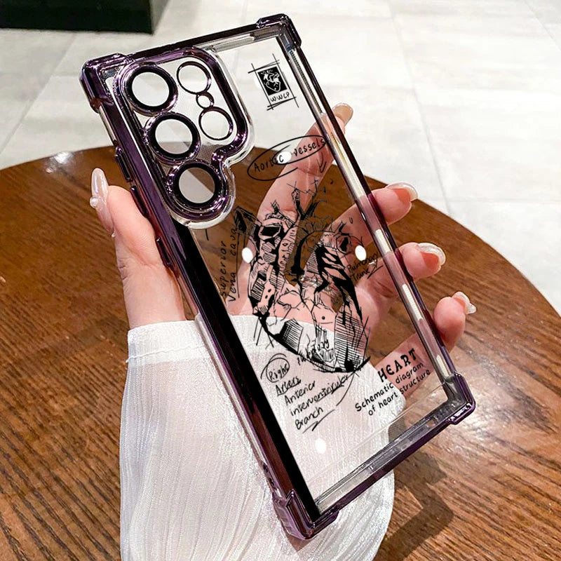 Creative Cardiovascular Model Heart Medical Phone Case for Samsung Galaxy S26 S25 S24 Ultra S23 S22 S21 FE A56 A55 A54 A35 Cover