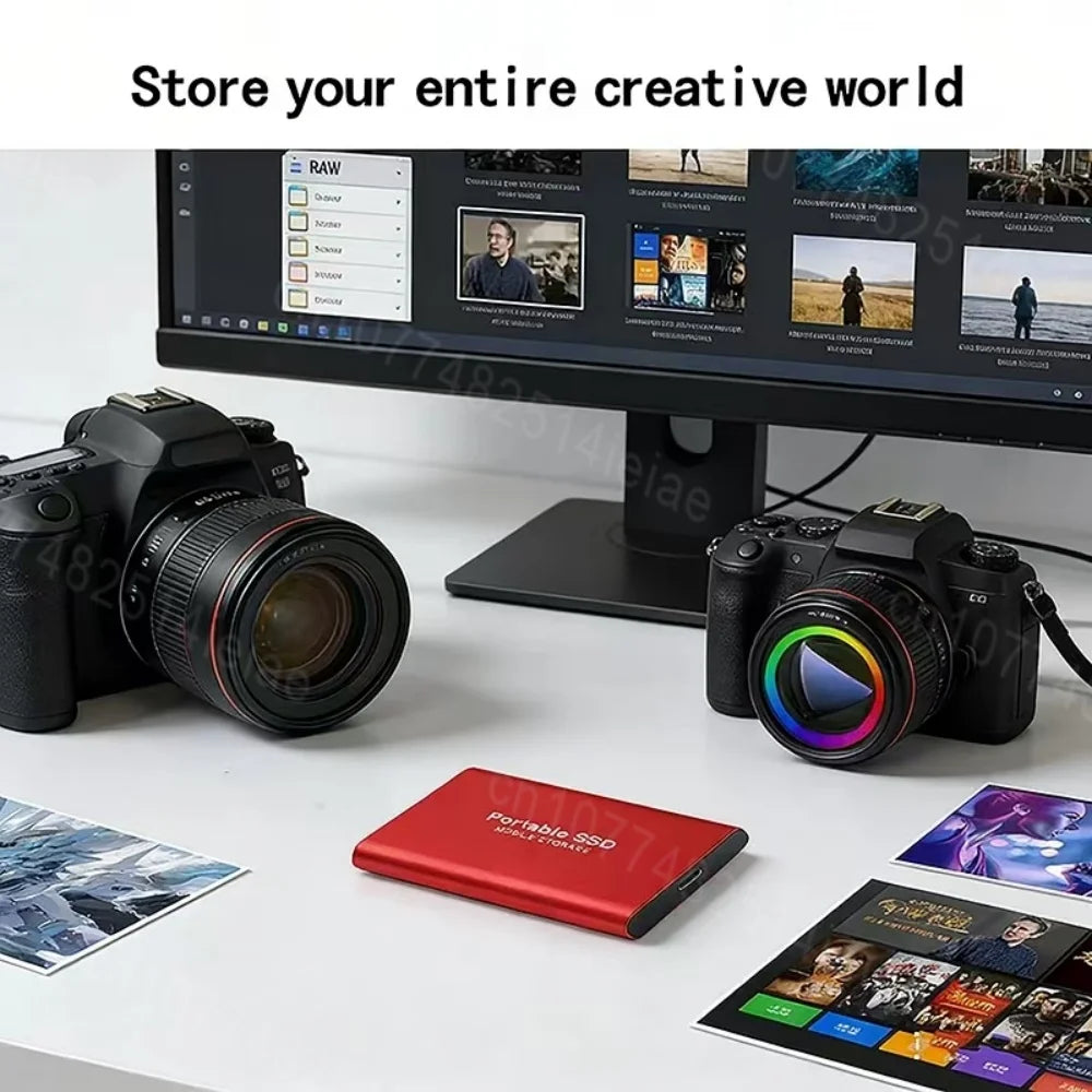 12TB External SSD Portable USB C Solid State Drive Ultra Thin Powerful Performance Game File Storage