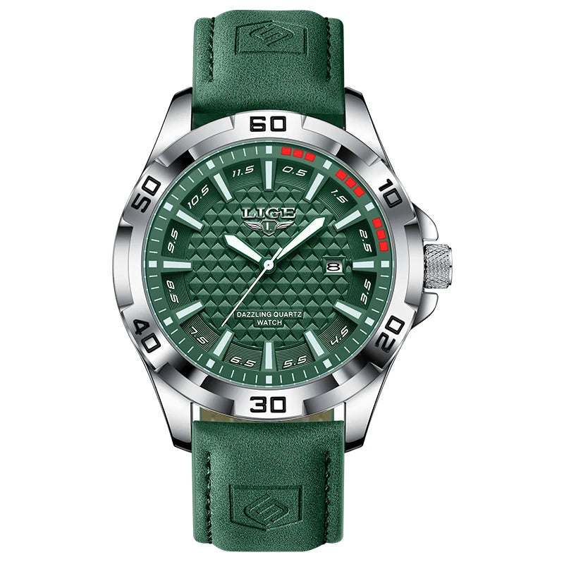 LIGE Man Luxury Brand Watch Waterproof Luminous Date Men's Quartz Wristwatch Stainless Steel Fashion Sports Men Watches