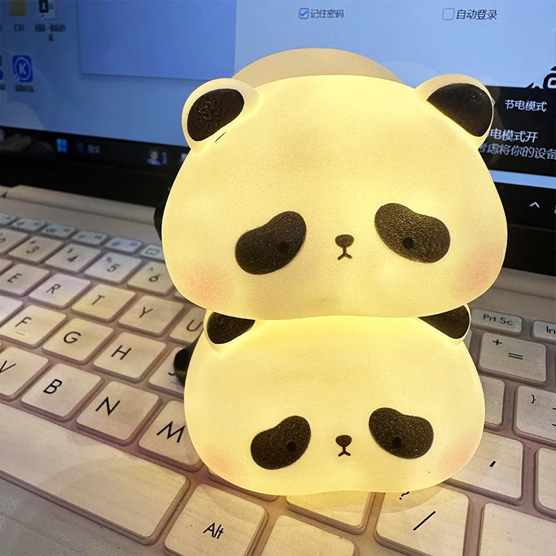 Easter Bunny Lamp Panda Light Ornament Cute Rabbit Lamp Decorations Desk Accessories Cartoon Reading Light Easter Gifts