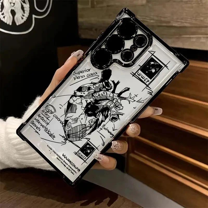 Creative Cardiovascular Model Heart Medical Phone Case for Samsung Galaxy S26 S25 S24 Ultra S23 S22 S21 FE A56 A55 A54 A35 Cover
