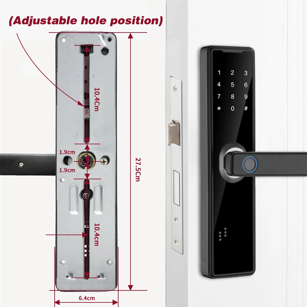 TTLock Bluetooth-compatible Fingerprint Door Lock Code Card Key Touch Screen Smart Door Lock Digital Electronic Lock For Home
