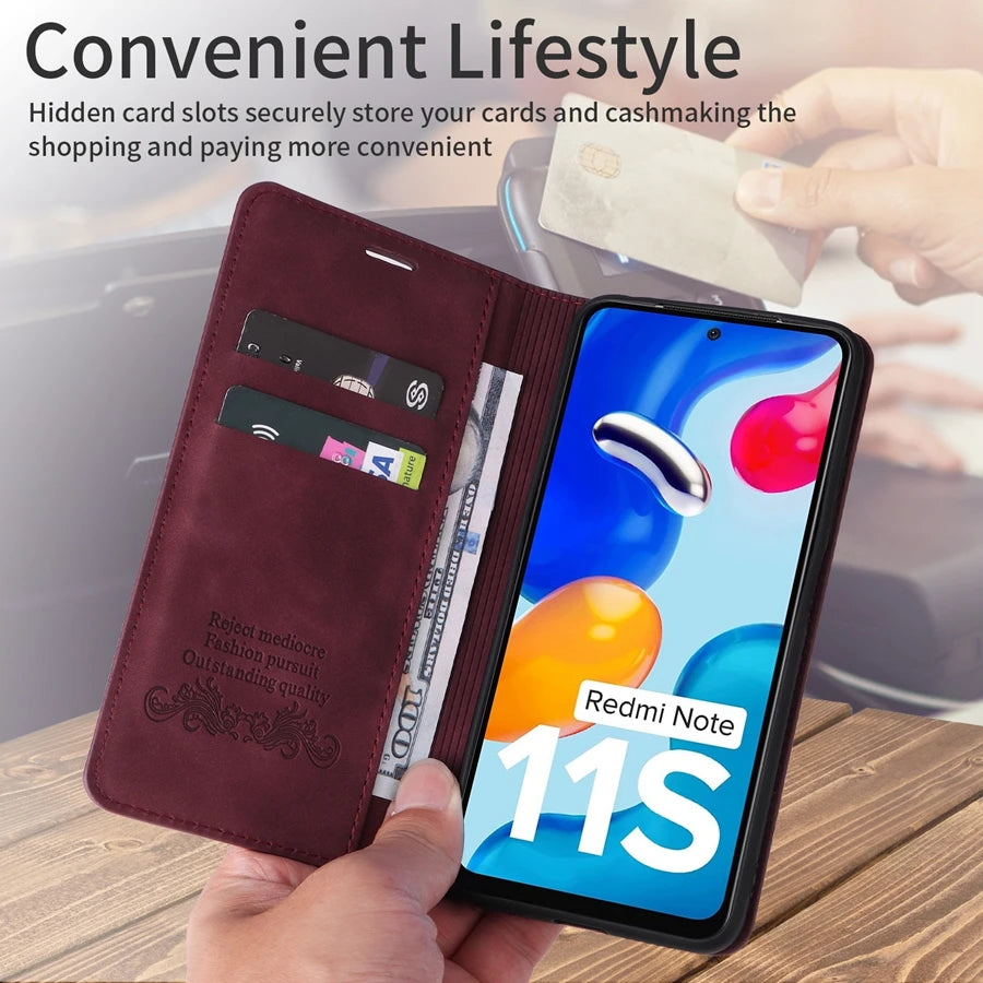Flip Wallet Leather Case For Xiaomi Redmi 10 10C 9 9A 9C 9T Note 11 11S 11 Pro 10 10S 9 8T 7 Pro Mi Poco F3 X3 NFC M4 Pro 11T