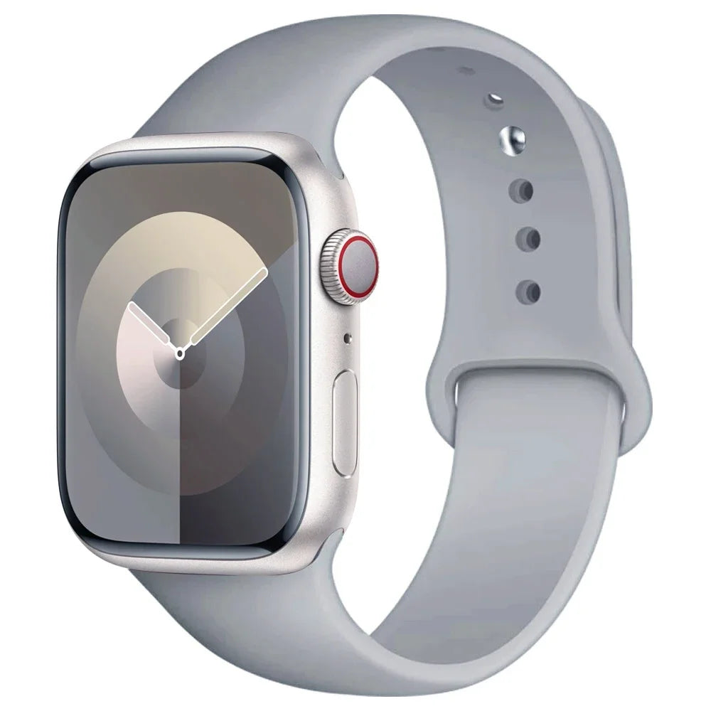 Silicone Band For Apple Watch strap 44mm 45mm 40mm 41mm 42-46mm 49mm sport bracelet iwatch series 11-10-9-8 7 6 5 4 SE-Ultra 2/3