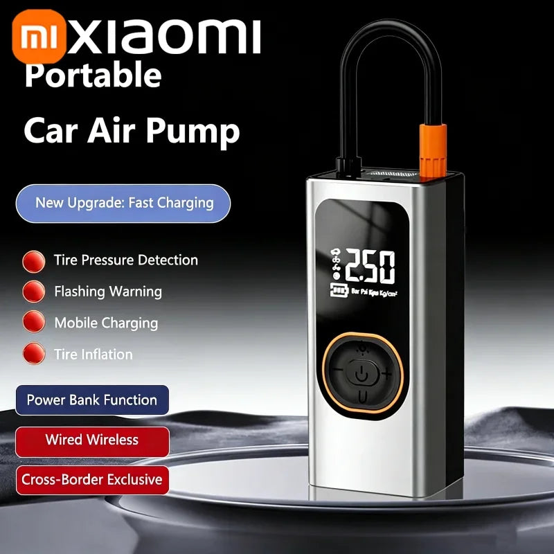 Xiaomi Wireless Car Air Pump Quick Charging Intelligent Digital Tire Pressure With LED Emergency Light Cars Motorcycles Bicycles