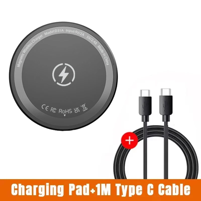 15w Magnetic Wireless Charger Phone Pad For Magsafe iPhone 17 16 15 14 13 12 Pro Max Airpods Pro Magnet Fast Charging Station