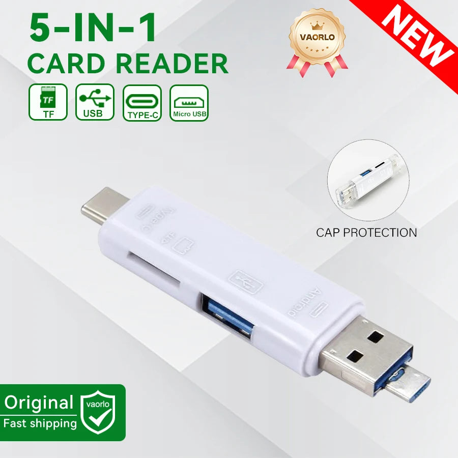 6 In 1 OTG Multifunction USB 3.0 Card Reader U Disk TYPE-C/Usb/Tf/Sd Flash Drive Memory Card for Adapter Phone Laptop Compute