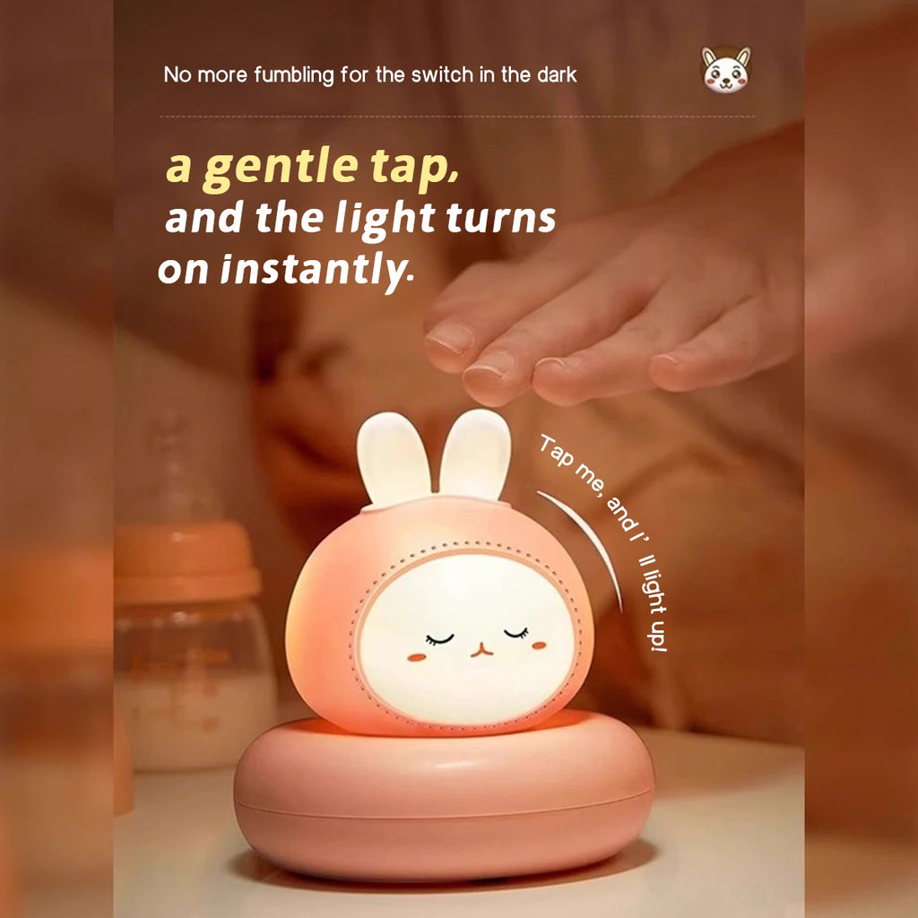 Cute Cartoon LED Night Light with Multi Level Dimming Touch Control Baby Bedside Lamp Essential for Nursery Room Decoration