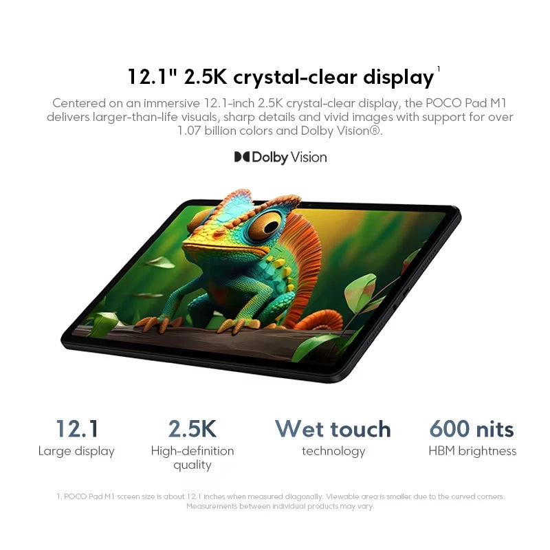 POCO Pad M1 Global Version 12.1" 2.5K crystal-clear display 12000mAh Snapdragon 7s Gen 4 Tablet