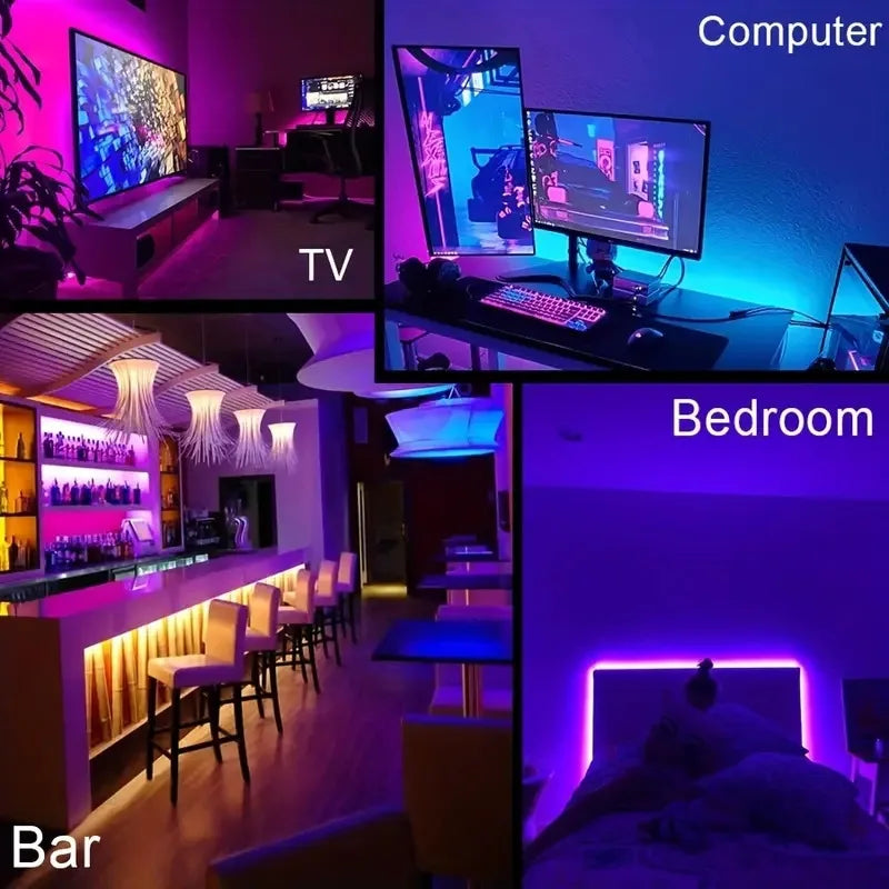 New 24V 5M 10M 20M 30M RGB LED Lights Strip Room Lamp Tape Music SYNC APP Remote Control Luces Led for Home Decor TV Backlight