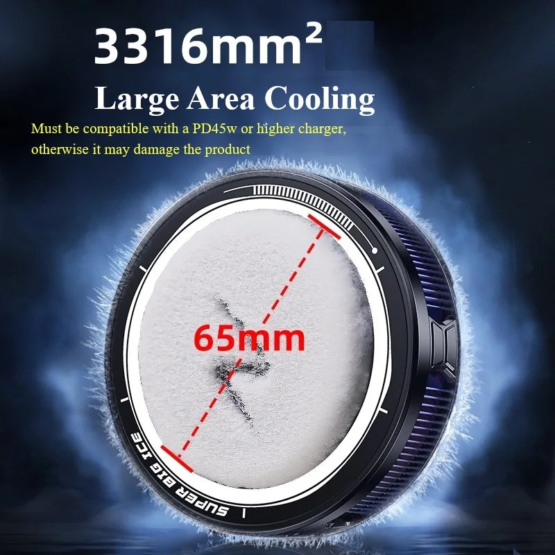 FS12 45W Semiconductor Tablet Cooler Large Area Powerful Cooling Magnetic RGB Phone Cooler for Pad/Gaming Phones with Lights