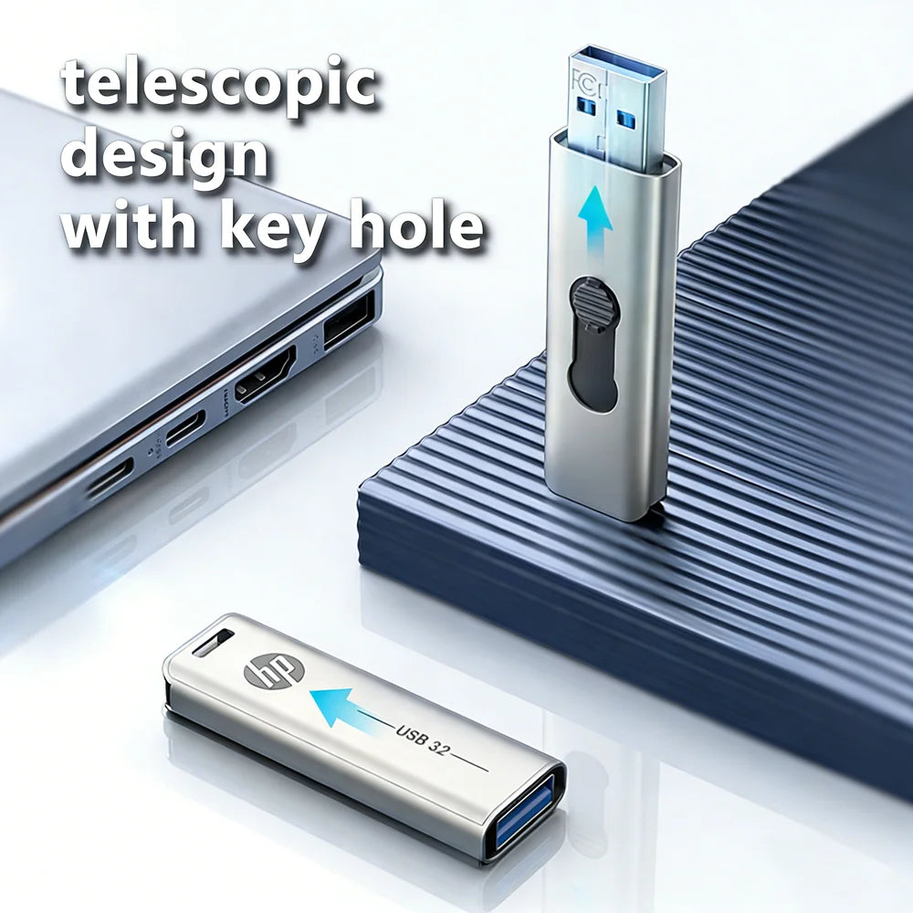 HP 32GB Flash Drive USB3.2 Disk 64GB 128GB 256GB High Speed External Storage Metal Pen Drive USB Sticks for PC Desktop