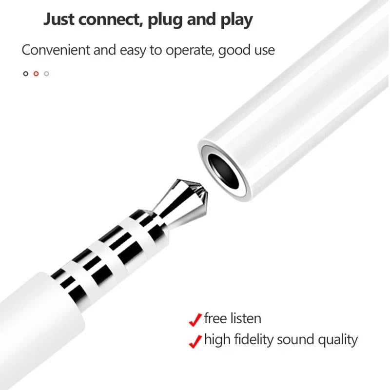 Lightning to 3.5mm Headphone Adapter – Aux Audio Jack Splitter for iPhone 13/12/11/10/9/8
