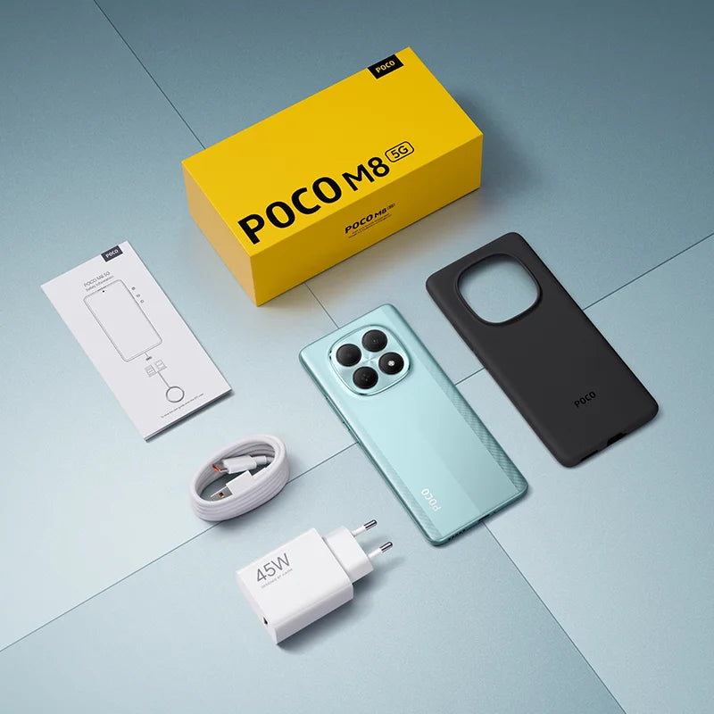 【World Premiere】POCO M8 5G Cellphone Global Version Snapdragon® 6 Gen 3 50MP Camera 6.77" 120Hz AMOLED display 5520mAh 45W NFC