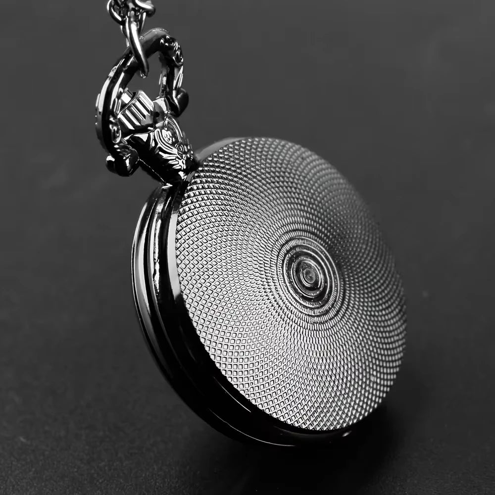 Exquisite Cool Motorbike Route 66 The Mother Road Pattern Pocket Watch Design, Precise Quartz Movement Watch Gift for Male Kids