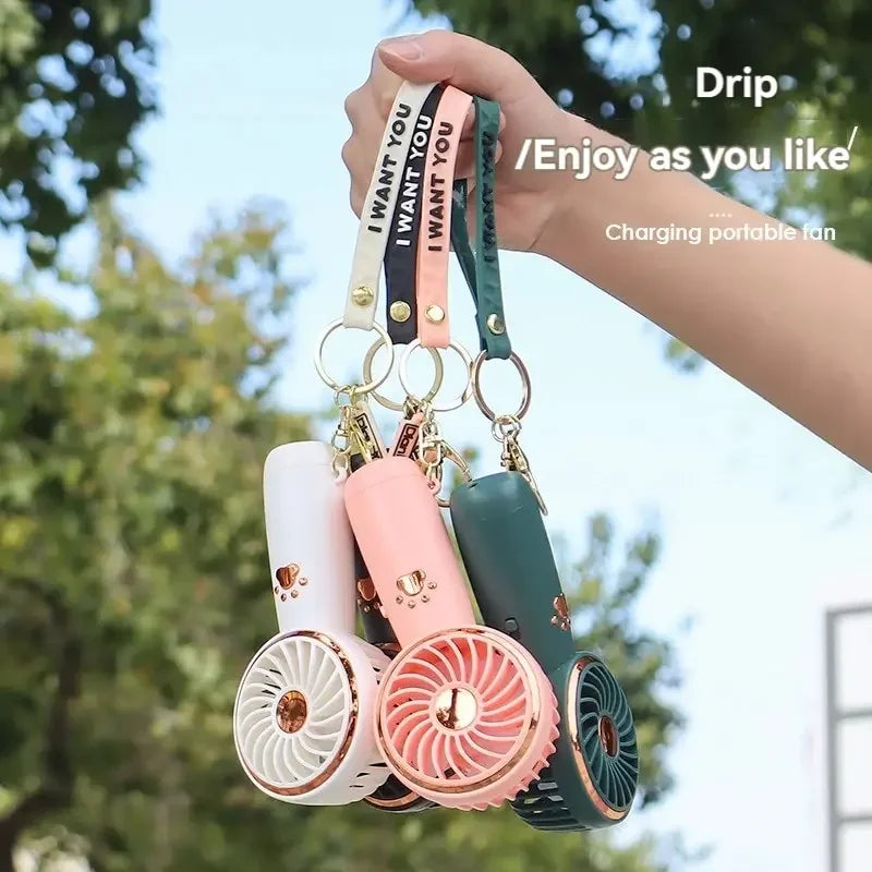 2025 Summer New Mini Mini Fan Cute Cartoon Portable Charging USB Handheld Fan Student Outdoor Fan  bladeless fan ceiling fan