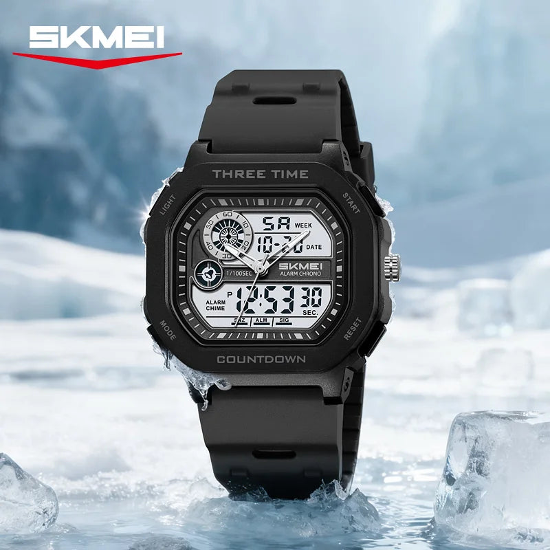 SKMEI 2641 New Leisure Sports Dual Display Men's Digital Watch Waterproof Multifunctional Electronic Military Watch reloj hombre