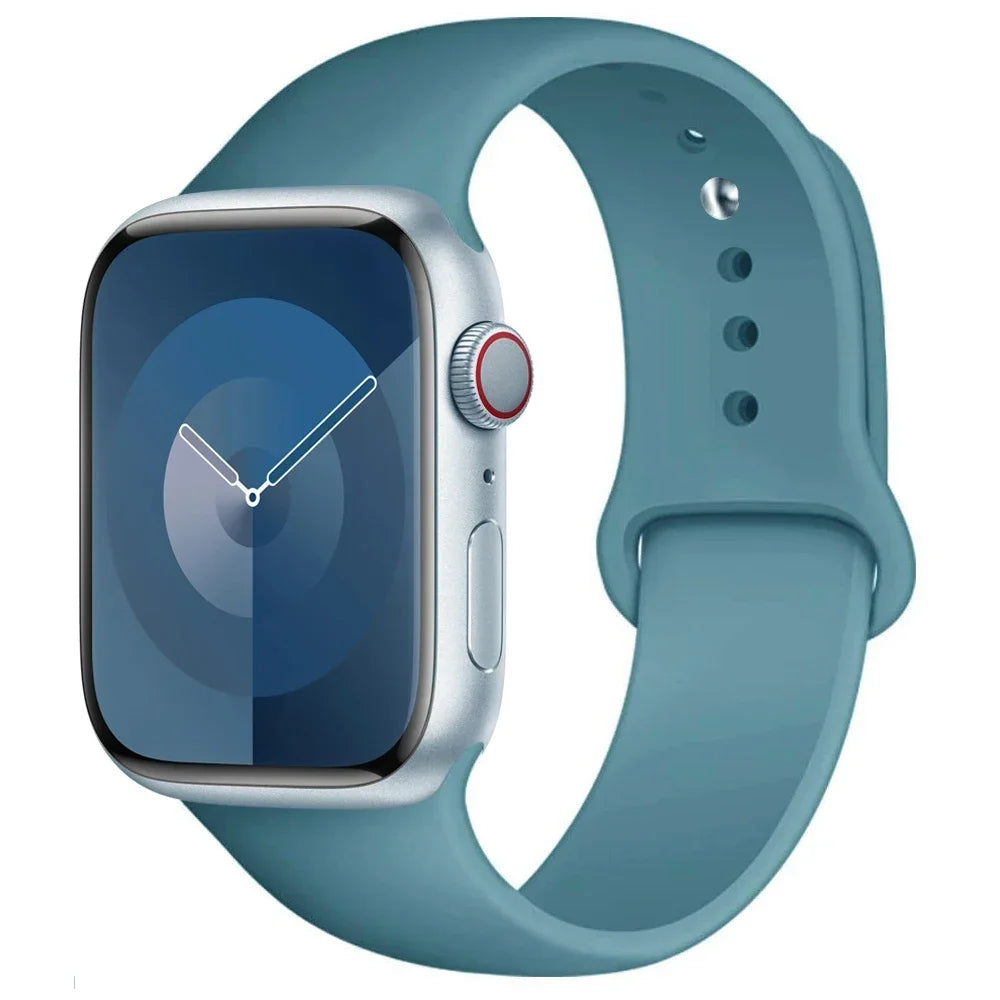 Silicone Band For Apple Watch strap 44mm 45mm 40mm 41mm 42-46mm 49mm sport bracelet iwatch series 11-10-9-8 7 6 5 4 SE-Ultra 2/3