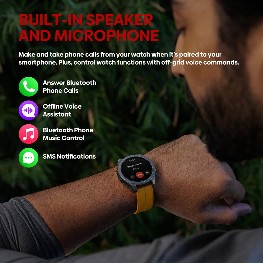 New Ciberer Vertix Stratos 4 GPS Smart Watch 1.43''AMOLED Display Built-in Compass Flashlight 170+ Sports Modes 5 ATM Smartwatch