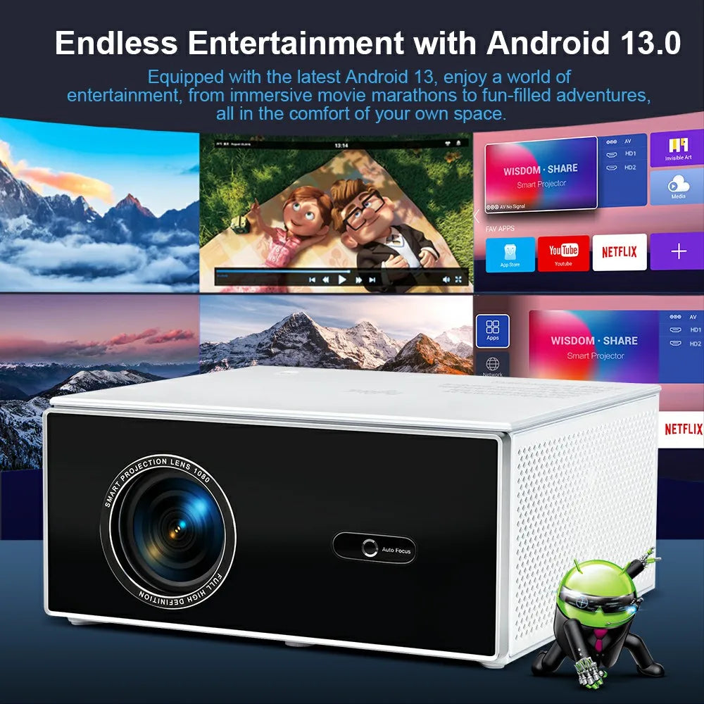 ThundeaL Native 1080P Projector TDA7W Android WiFi 2+32G 4K Proyector TDA7 3D Smart Home Theater Video Portable Beam Stock in FR