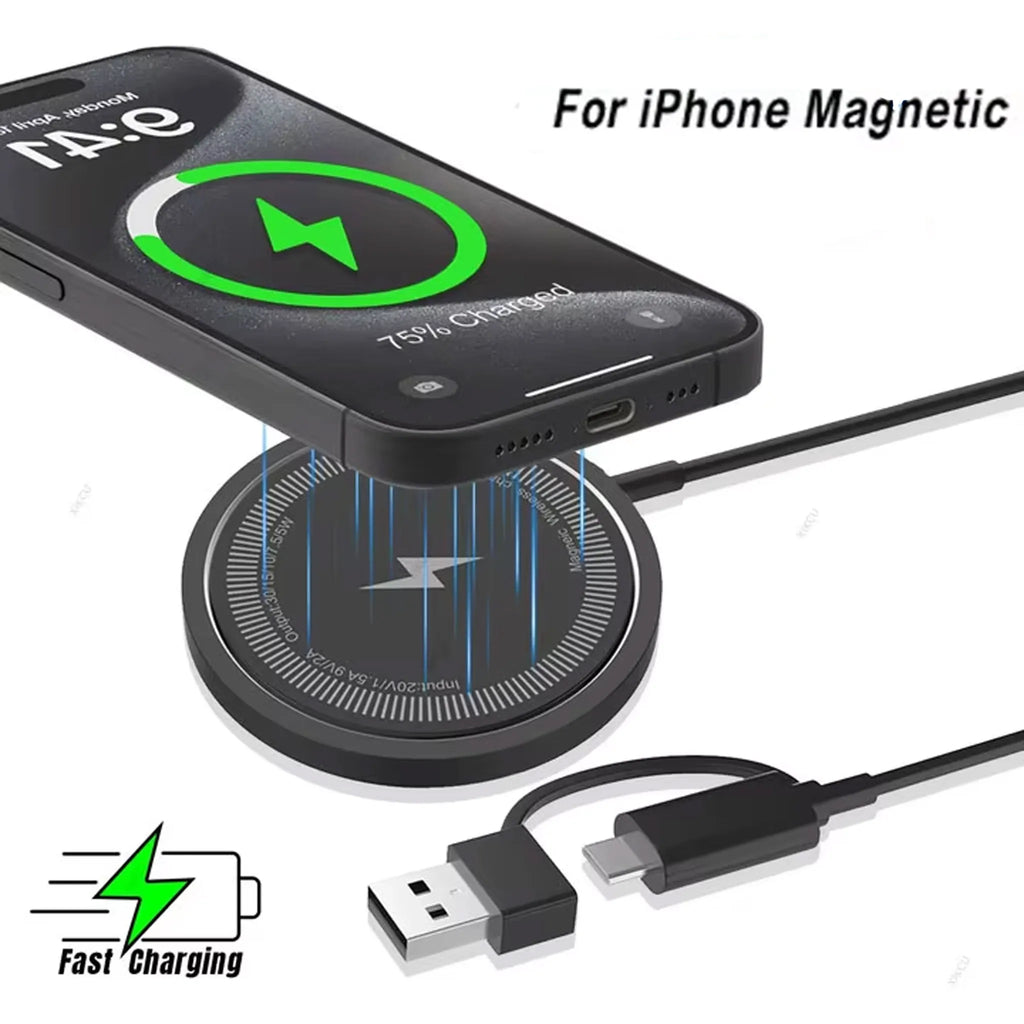 Magnetic Phone Wireless Charger Pad For Magsafe iPhone 16/16Pro Max 15 14 13 12 Samsung AiPods Pro 3 Fast Charging Station
