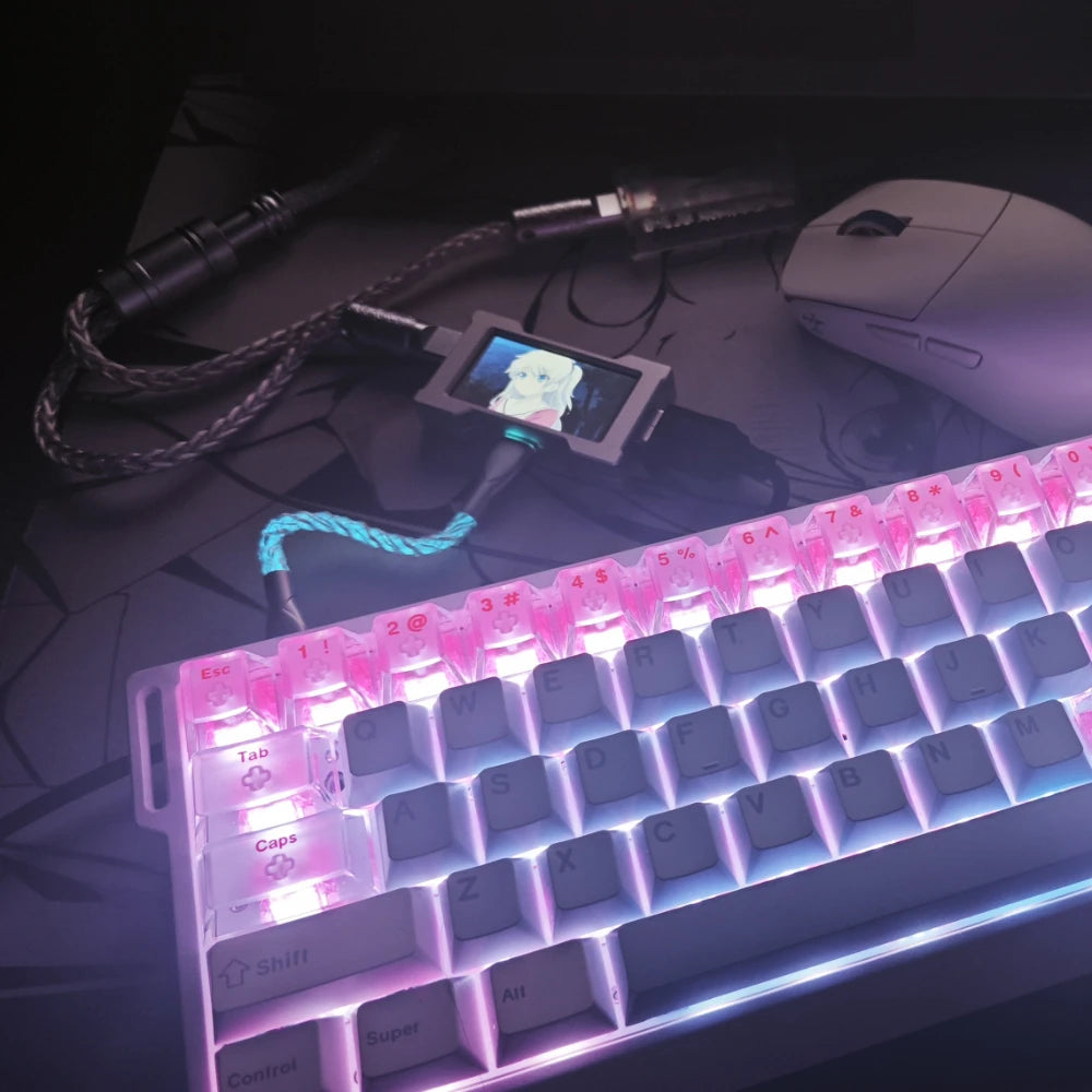 HMLAB ZNEO Gaming USB Hub - 2-to-3 Port, 8K Hz Speed, Independent Power & Built-in Screen, Stylish Gaming Desk Essential - hemu