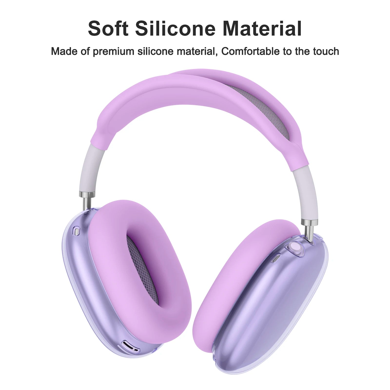 4 in 1 Clear Silicone TPU Case For AirPods Max Shockproof Ear Pad Ear Cups Headband Cover Ear Cushion/Ear Muff Protector