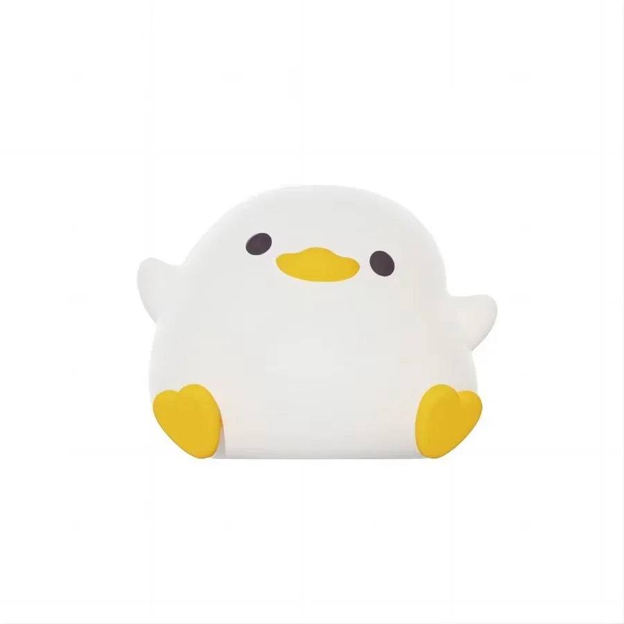 Cute Duck Cartoon Animals Silicone Lamp LED Night Light  for Children Kid Touch Sensor Timing USB Rechargeable for Birthday Gift