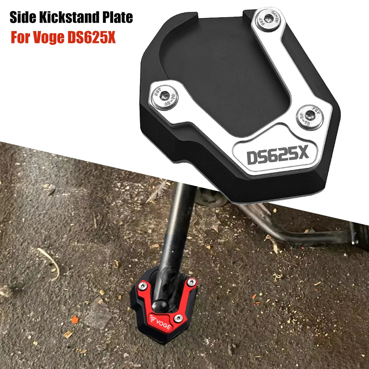 For VOGE DS625X DS525X DSX625 DSX525 DSX 625 525 2023 2024 2025 Motorcycle Side Stand Support Foot Kickstand enlarged plate